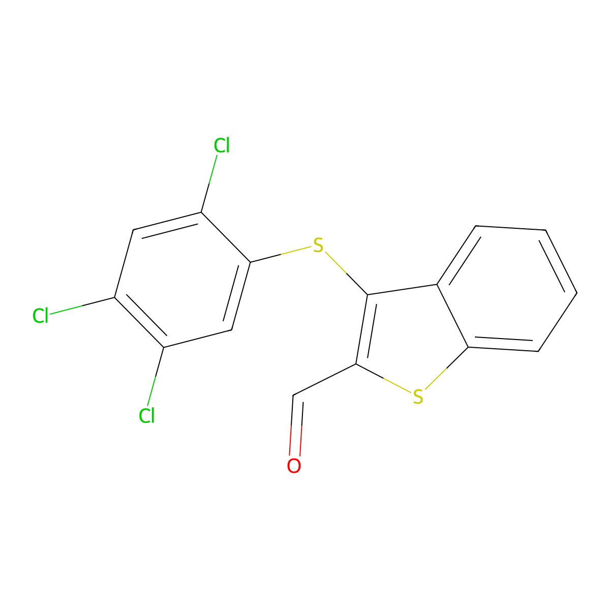 3-[(2,4,5-Trichlorophenyl)sulfanyl]-1-benzothiophene-2-carbaldehyde molecular structure, CAS 477868-41-0