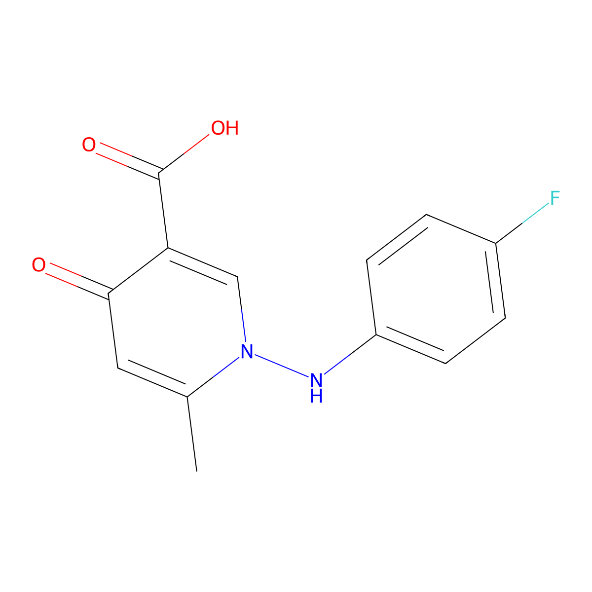 1-(4-Fluoroanilino)-6-methyl-4-oxo-1,4-dihydro-3-pyridinecarboxylic acid molecular structure, CAS 477868-44-3