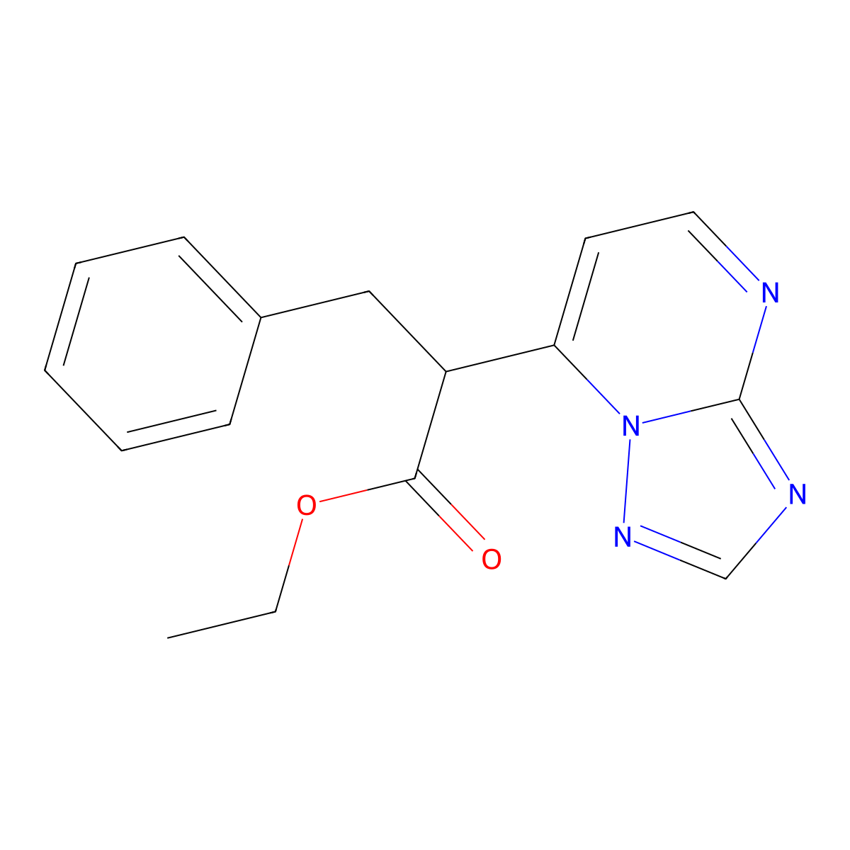 Ethyl 3-phenyl-2-[1,2,4]triazolo[1,5-a]pyrimidin-7-ylpropanoate molecular structure, CAS 477868-50-1