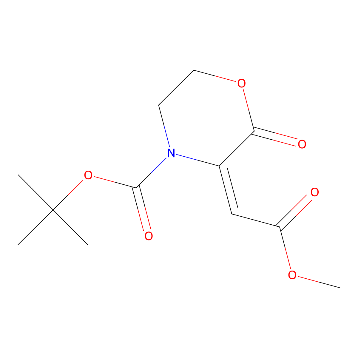 Tert-butyl 3-(2-methoxy-2-oxoethylidene)-2-oxomorpholine-4-carboxylate molecular structure, CAS 477868-60-3