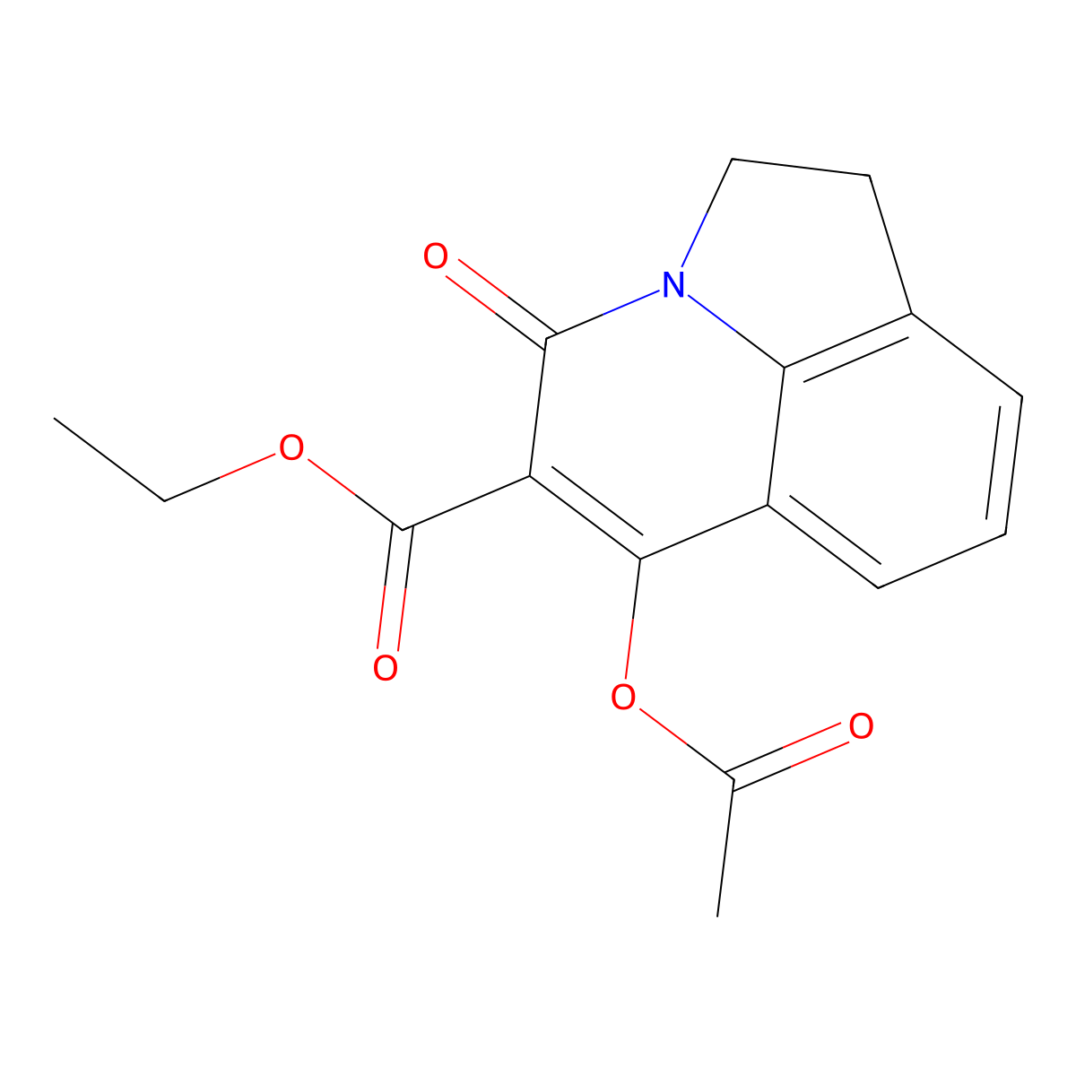 ethyl 6-(acetyloxy)-4-oxo-1,2-dihydro-4H-pyrrolo[3,2,1-ij]quinoline-5-carboxylate molecular structure, CAS 477868-62-5