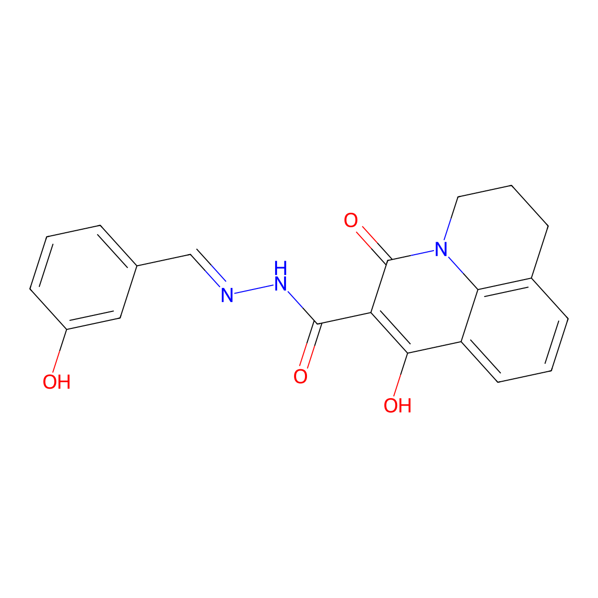 7-hydroxy-N'-[(E)-(3-hydroxyphenyl)methylidene]-5-oxo-2,3-dihydro-1H,5H-pyrido[3,2,1-ij]quinoline-6-carbohydrazide molecular structure, CAS 477868-69-2