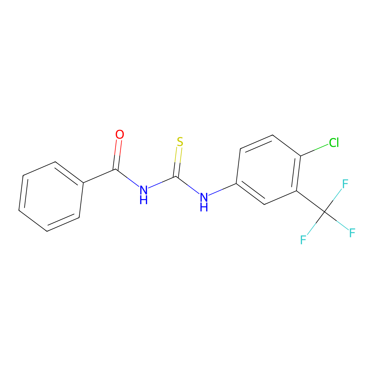 N-benzoyl-N'-[4-chloro-3-(trifluoromethyl)phenyl]thiourea molecular structure, CAS 477868-76-1