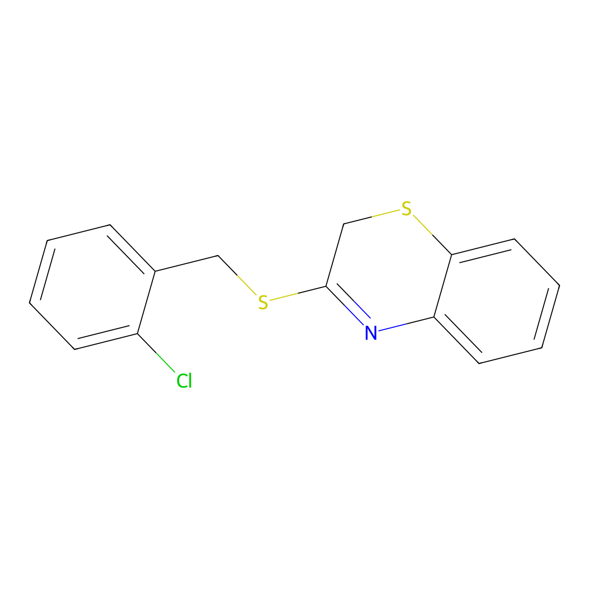 2H-1,4-benzothiazin-3-yl 2-chlorobenzyl sulfide molecular structure, CAS 477868-77-2