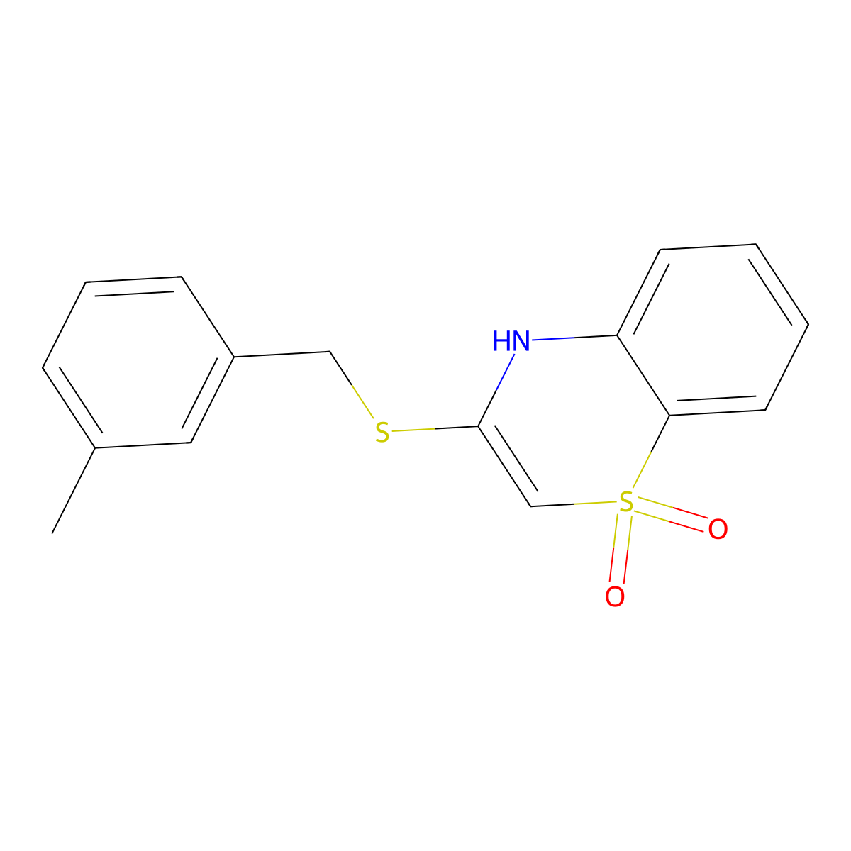 3-[(3-methylbenzyl)sulfanyl]-1lambda~6~,4-benzothiazine-1,1(4H)-dione molecular structure, CAS 477868-90-9