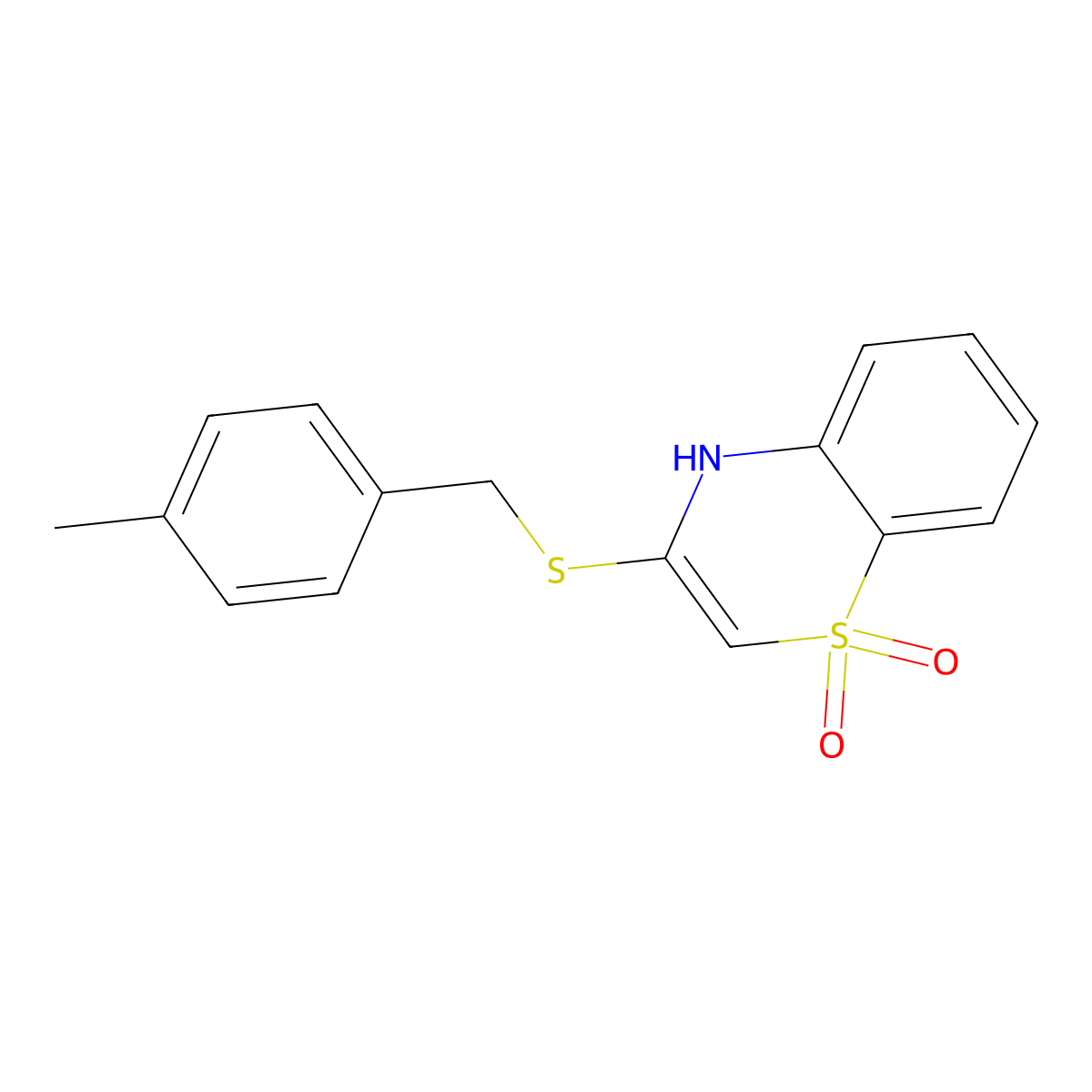 3-[(4-methylbenzyl)sulfanyl]-1lambda~6~,4-benzothiazine-1,1(4H)-dione molecular structure, CAS 477868-94-3