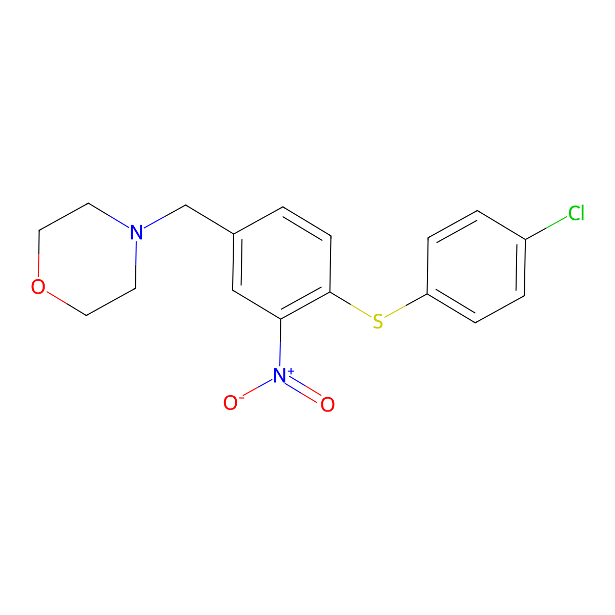 4-{4-[(4-Chlorophenyl)sulfanyl]-3-nitrobenzyl}morpholine molecular structure, CAS 477869-35-5