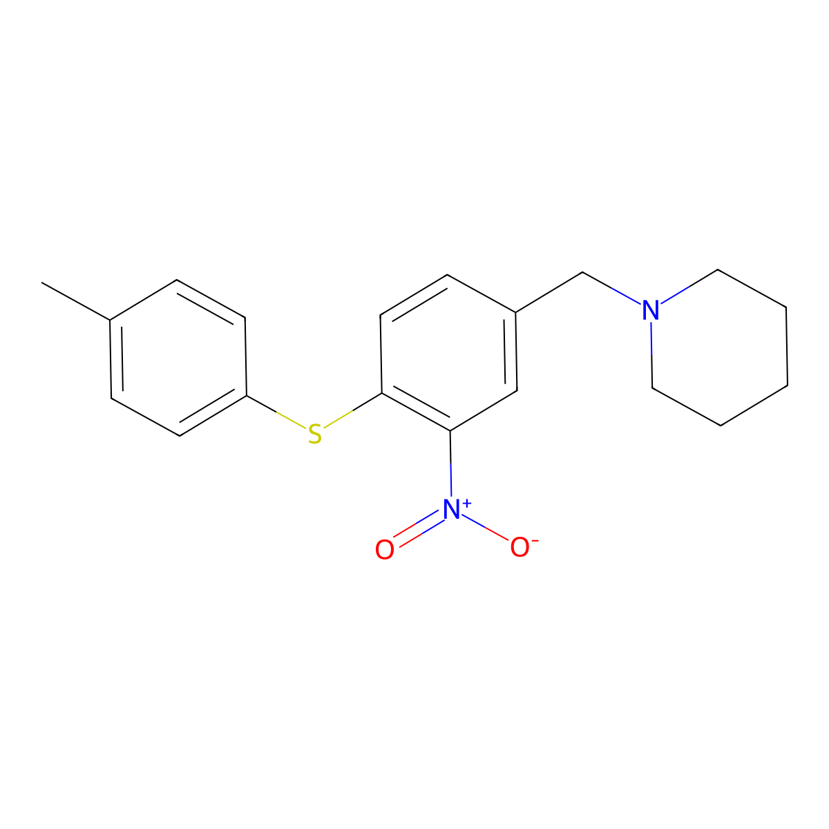 1-{4-[(4-Methylphenyl)sulfanyl]-3-nitrobenzyl}piperidine molecular structure, CAS 477869-44-6