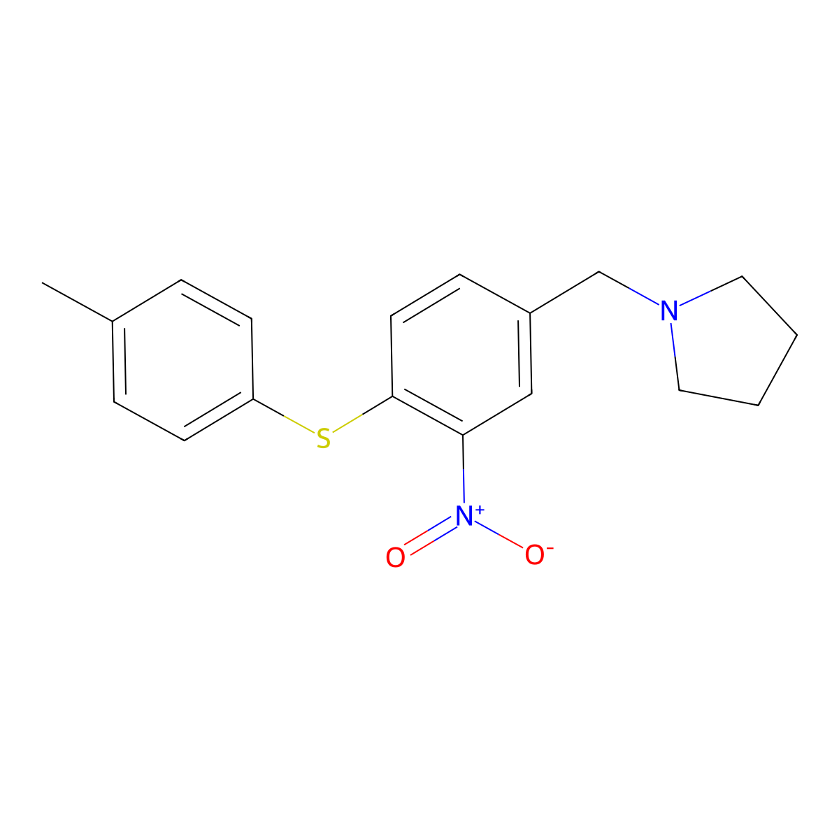 1-{4-[(4-Methylphenyl)sulfanyl]-3-nitrobenzyl}pyrrolidine molecular structure, CAS 477869-45-7