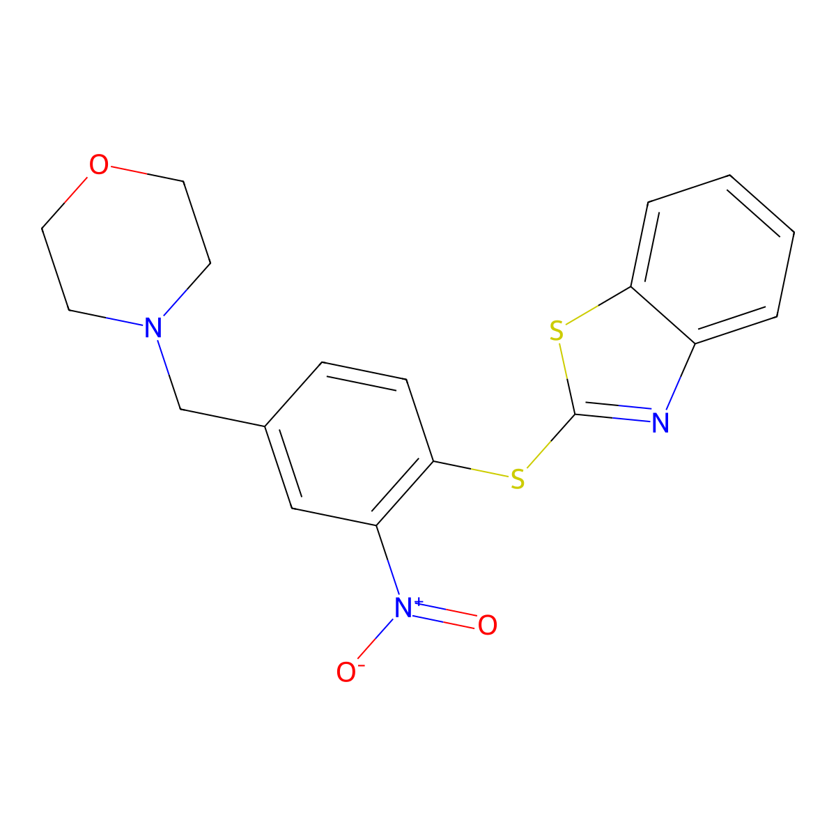2-{[4-(Morpholinomethyl)-2-nitrophenyl]sulfanyl}-1,3-benzothiazole molecular structure, CAS 477869-47-9