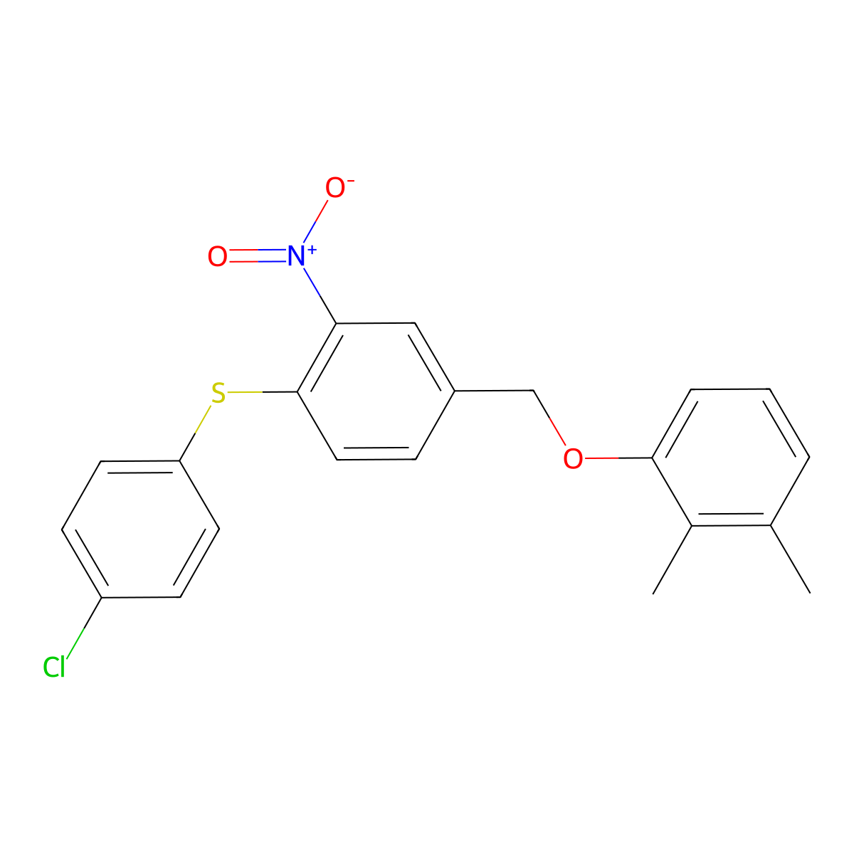 1-({4-[(4-Chlorophenyl)sulfanyl]-3-nitrobenzyl}oxy)-2,3-dimethylbenzene molecular structure, CAS 477869-52-6