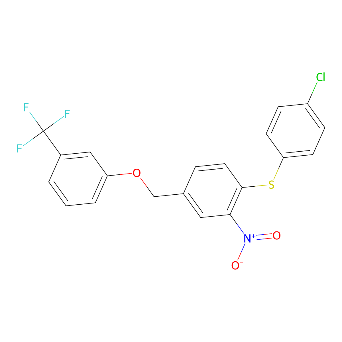 4-[(4-Chlorophenyl)sulfanyl]-3-nitrobenzyl 3-(trifluoromethyl)phenyl ether molecular structure, CAS 477869-53-7