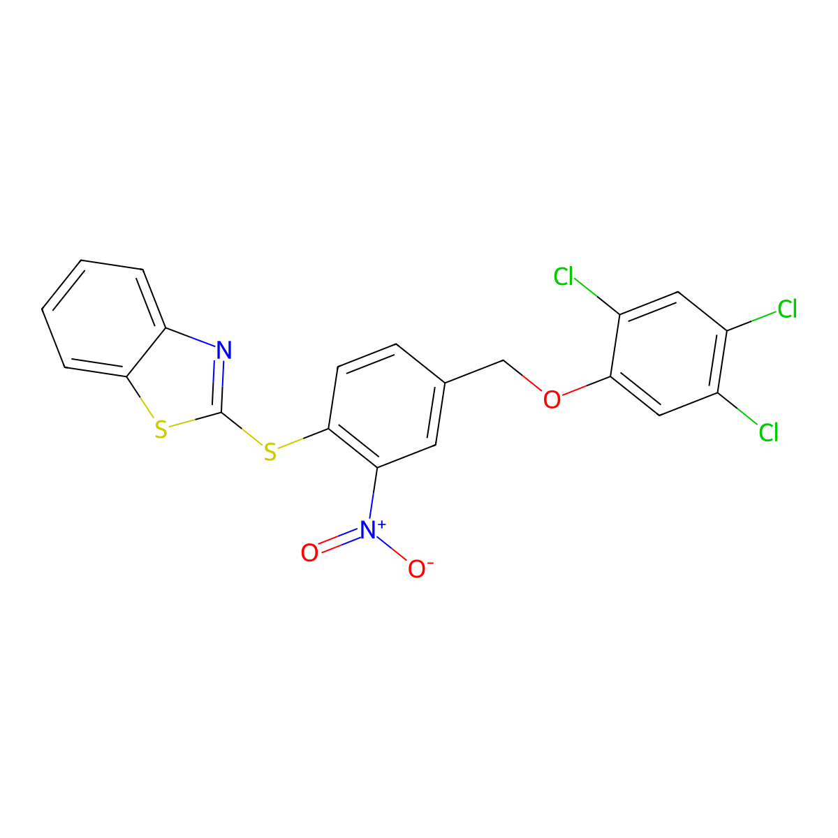 2-({2-Nitro-4-[(2,4,5-trichlorophenoxy)methyl]phenyl}sulfanyl)-1,3-benzothiazole molecular structure, CAS 477869-55-9