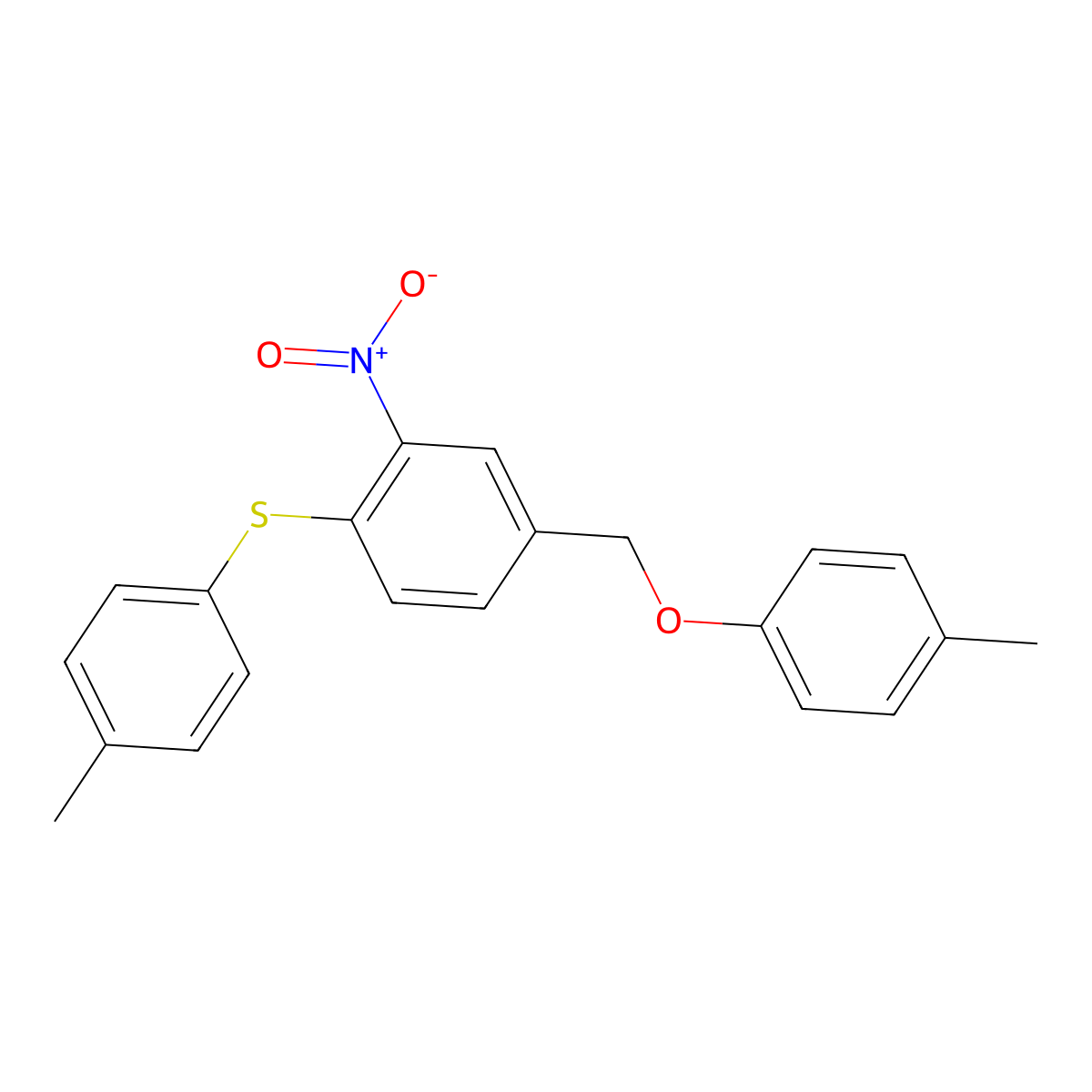 4-Methylphenyl 4-[(4-methylphenyl)sulfanyl]-3-nitrobenzyl ether molecular structure, CAS 477869-62-8
