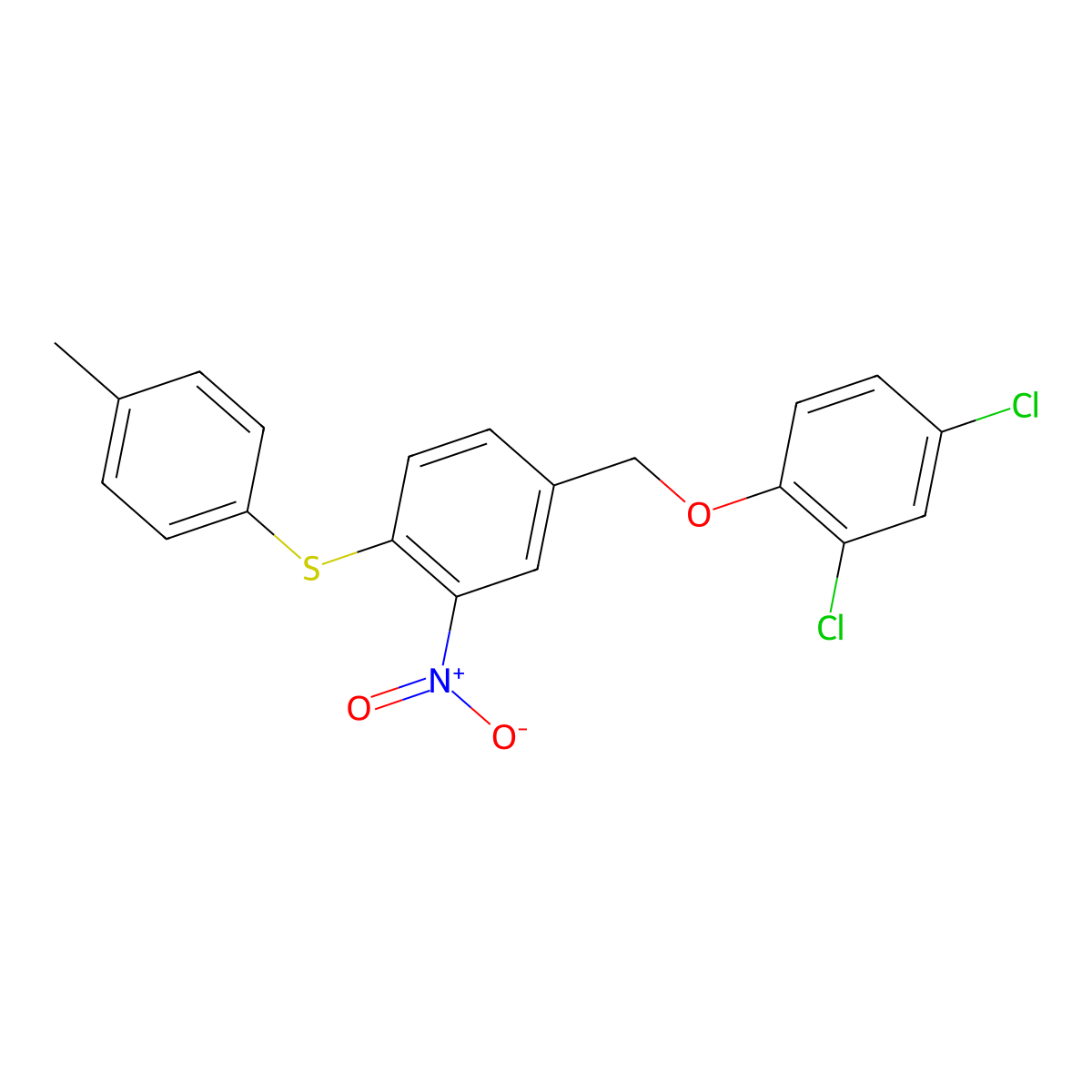 4-[(2,4-Dichlorophenoxy)methyl]-1-[(4-methylphenyl)sulfanyl]-2-nitrobenzene molecular structure, CAS 477869-64-0
