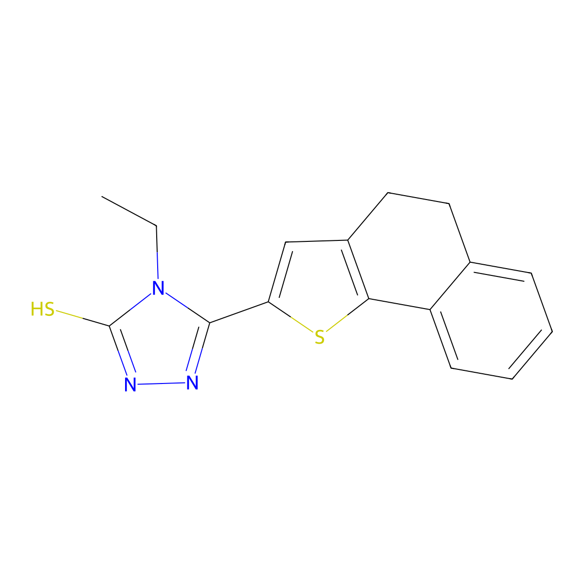 5-(4,5-dihydronaphtho[1,2-b]thiophen-2-yl)-4-ethyl-4H-1,2,4-triazole-3-thiol molecular structure, CAS 477869-75-3
