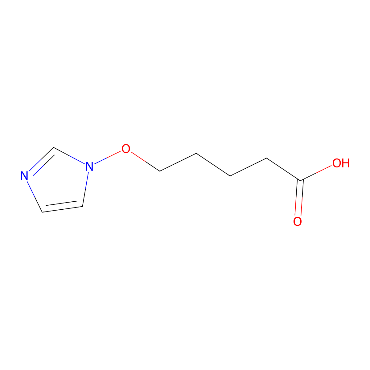 5-(1H-imidazol-1-yloxy)pentanoic acid molecular structure, CAS 477869-93-5