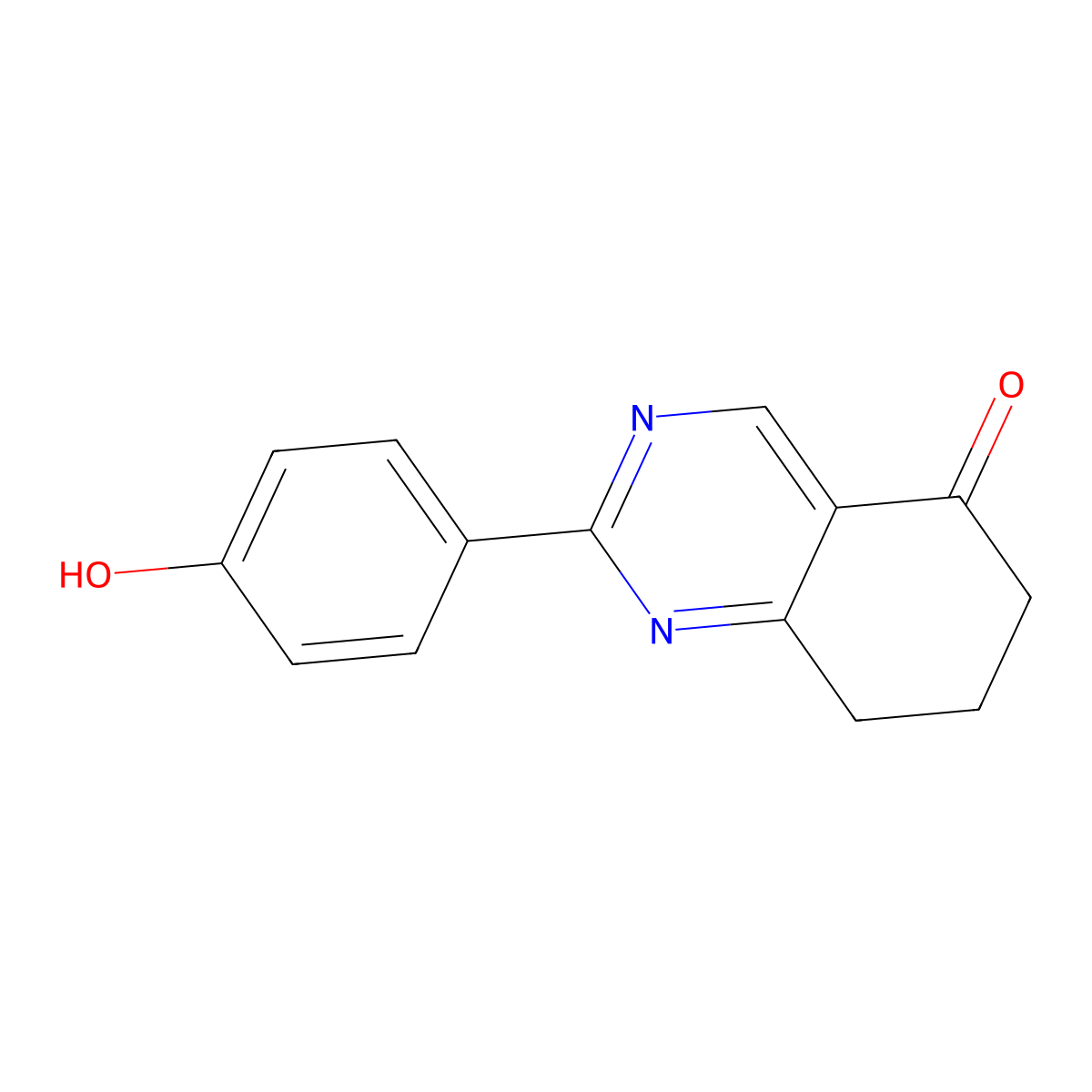 2-(4-Hydroxyphenyl)-5,6,7,8-tetrahydroquinazolin-5-one molecular structure, CAS 477870-20-5