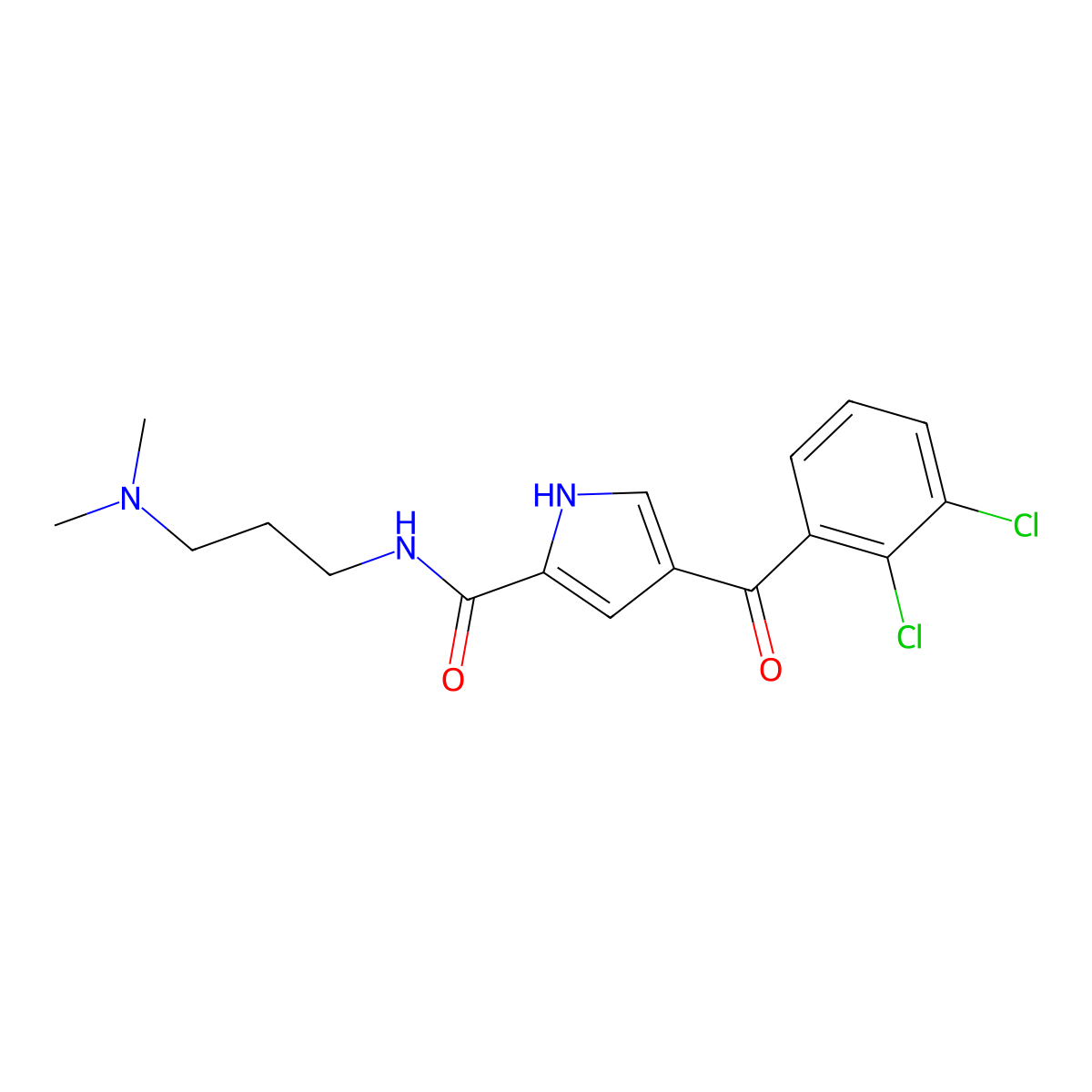 4-(2,3-dichlorobenzoyl)-N-[3-(dimethylamino)propyl]-1H-pyrrole-2-carboxamide molecular structure, CAS 477870-23-8