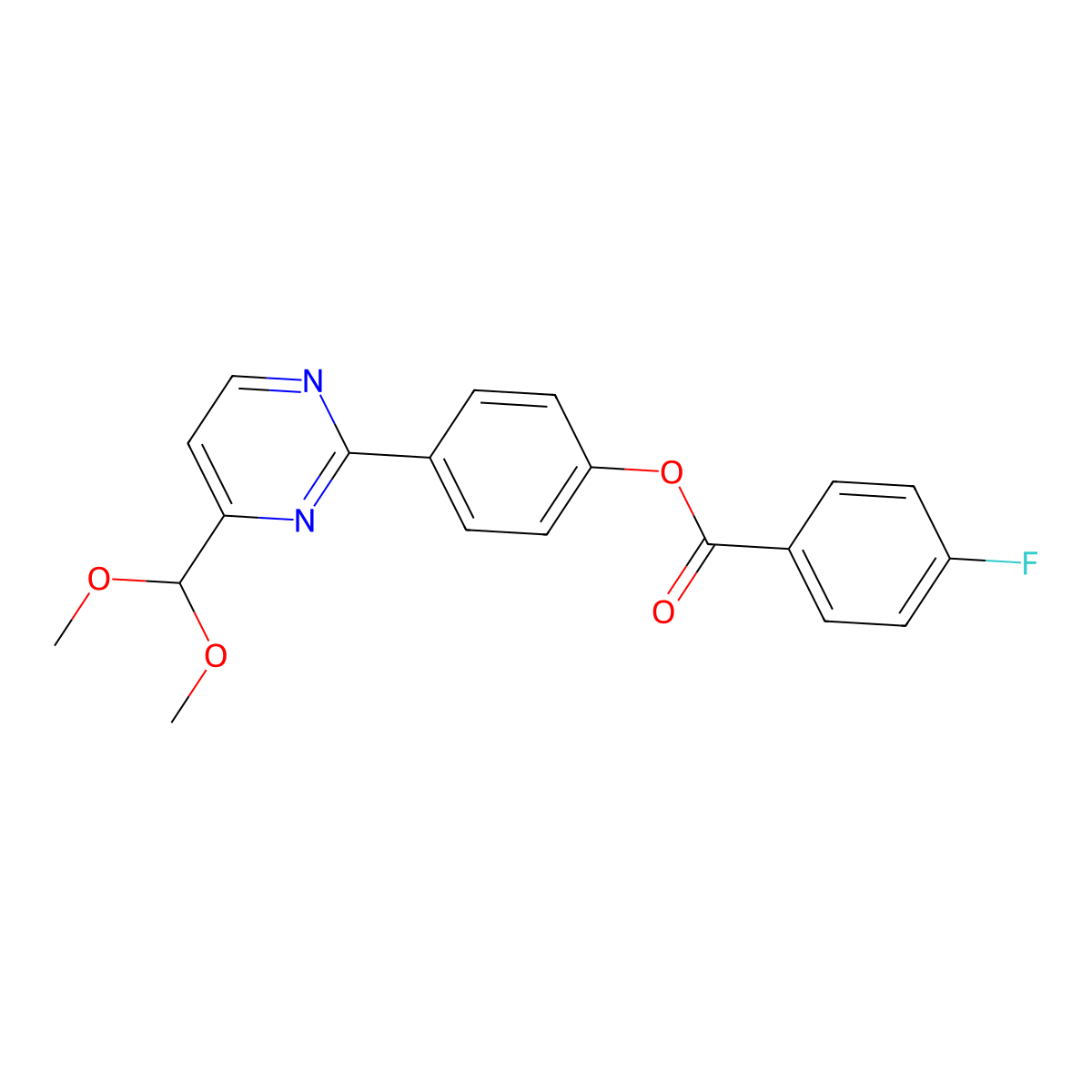 4-[4-(Dimethoxymethyl)-2-pyrimidinyl]phenyl 4-fluorobenzenecarboxylate molecular structure, CAS 477870-26-1