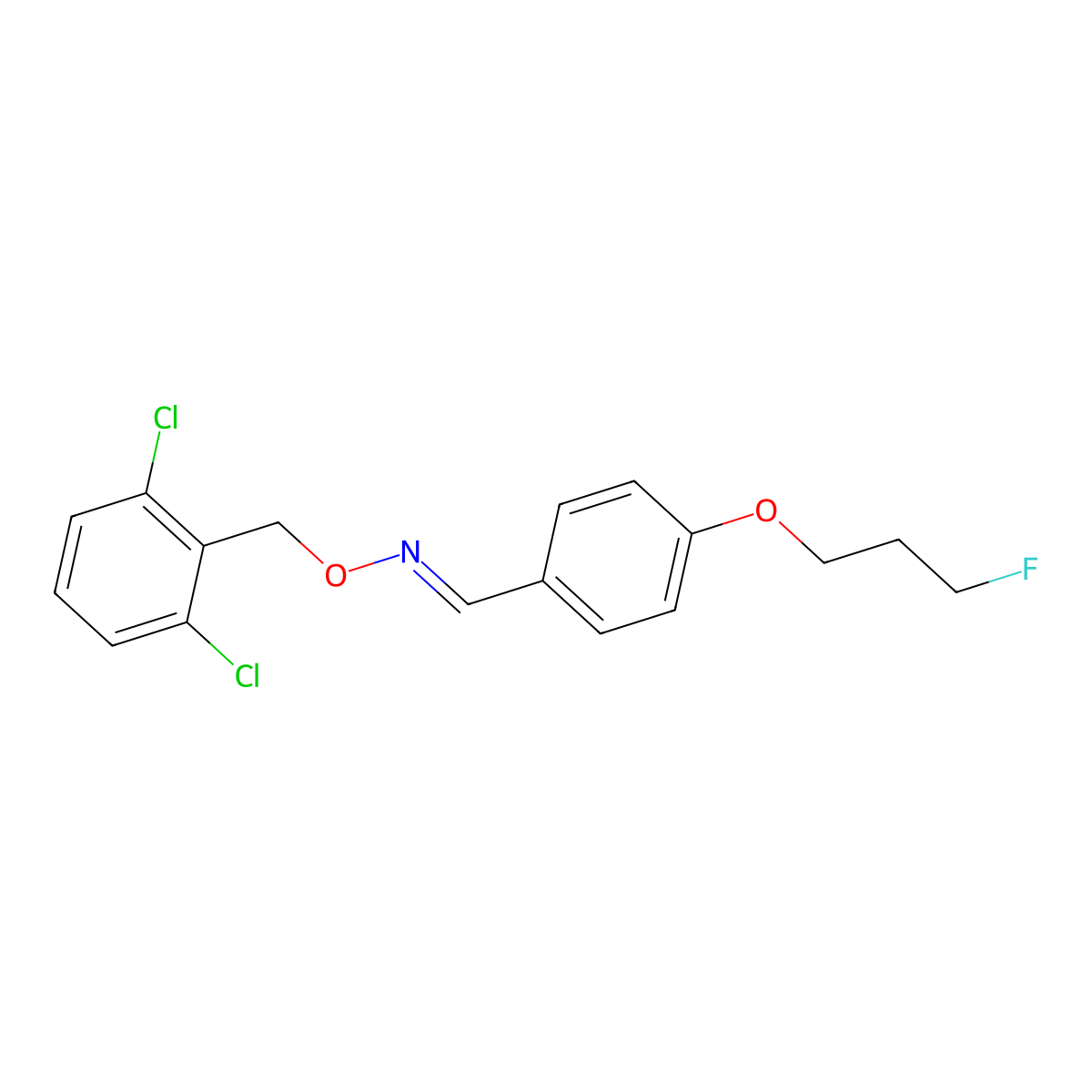 4-(3-fluoropropoxy)benzenecarbaldehyde O-(2,6-dichlorobenzyl)oxime molecular structure, CAS 477870-27-2
