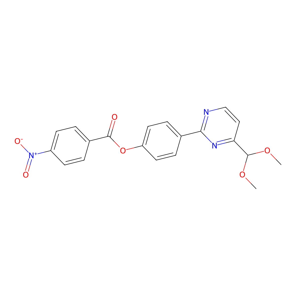 4-[4-(Dimethoxymethyl)-2-pyrimidinyl]phenyl 4-nitrobenzenecarboxylate molecular structure, CAS 477870-33-0
