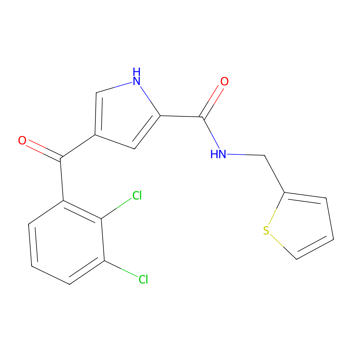 4-(2,3-dichlorobenzoyl)-N-(2-thienylmethyl)-1H-pyrrole-2-carboxamide molecular structure, CAS 477870-34-1