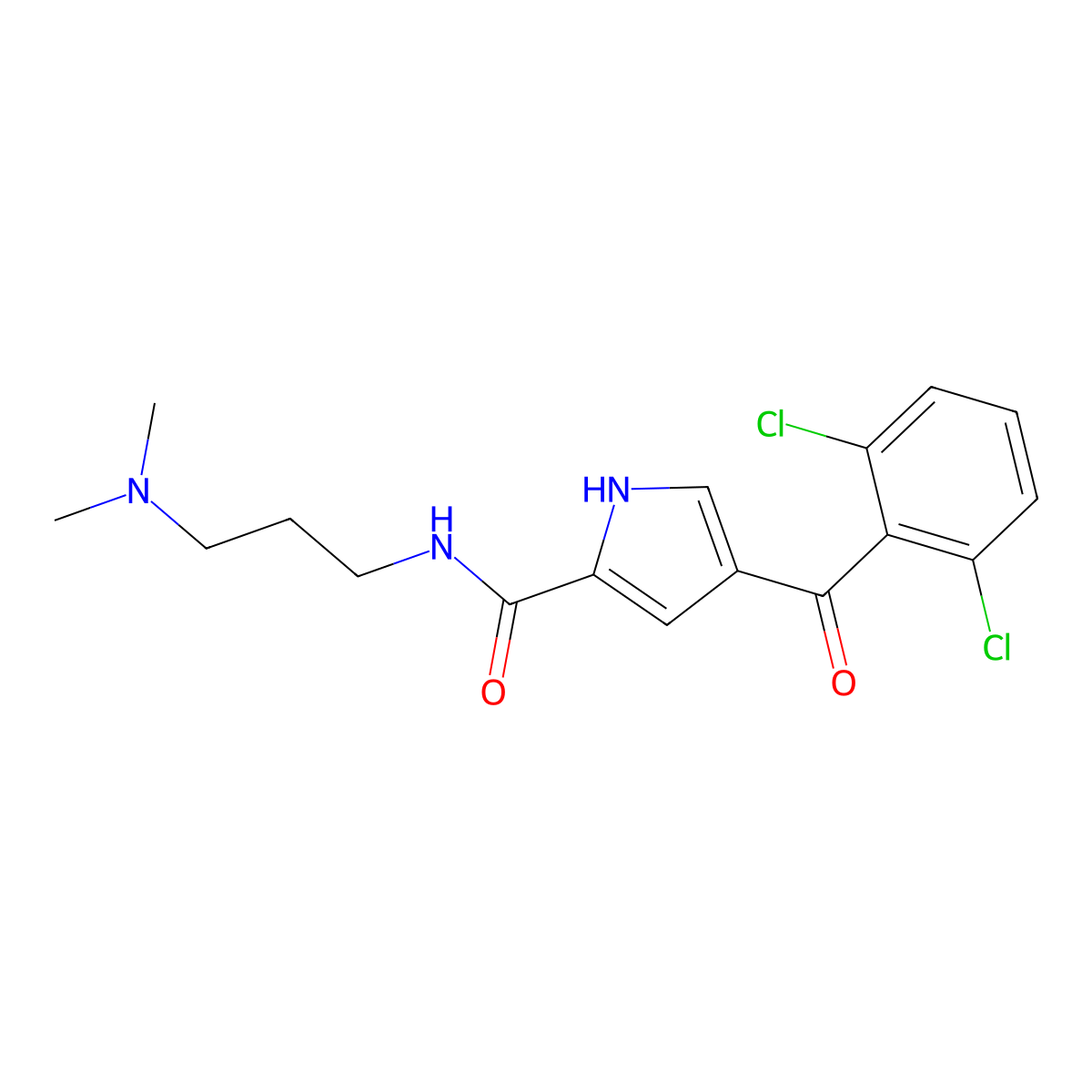 4-(2,6-dichlorobenzoyl)-N-[3-(dimethylamino)propyl]-1H-pyrrole-2-carboxamide molecular structure, CAS 477870-36-3