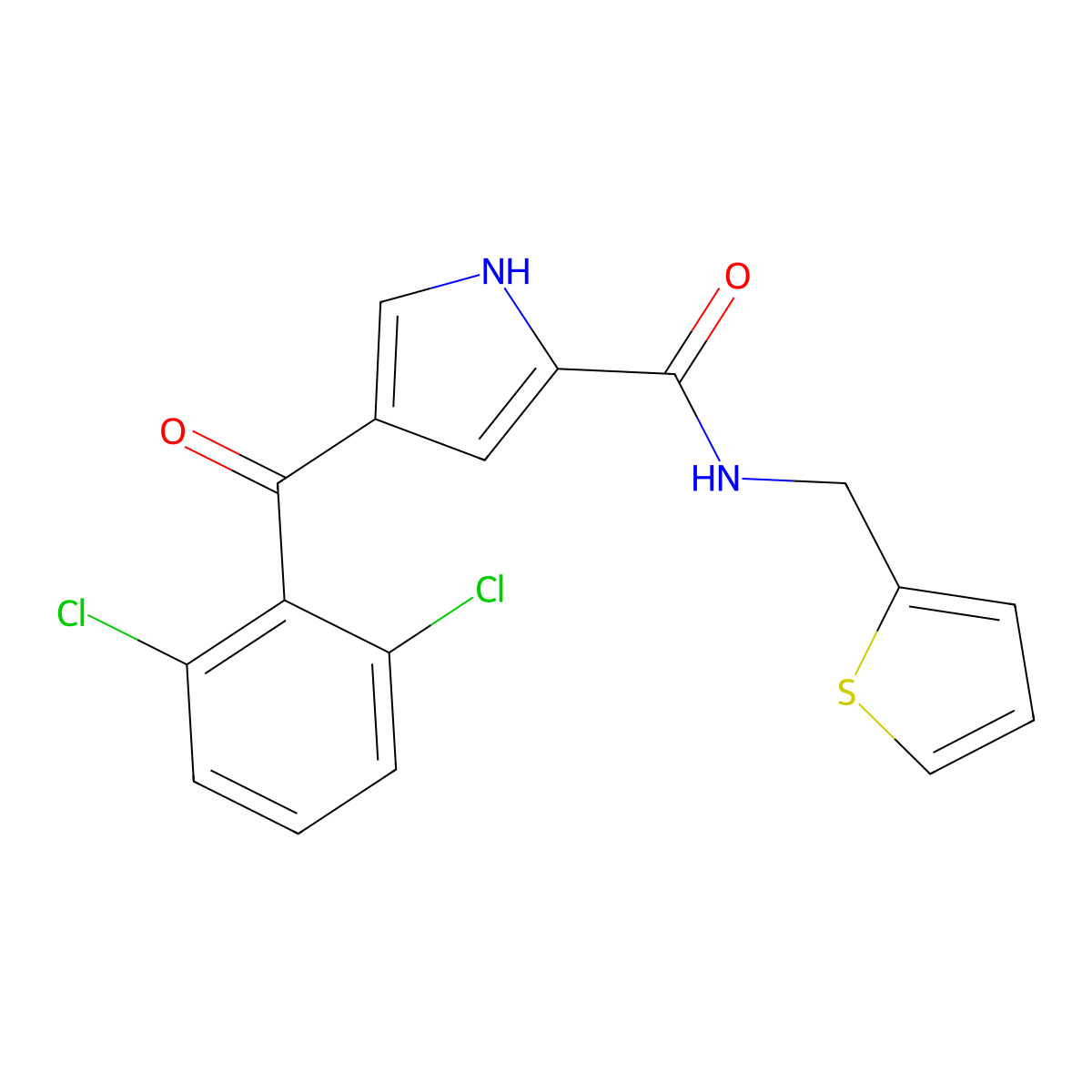 4-(2,6-dichlorobenzoyl)-N-(2-thienylmethyl)-1H-pyrrole-2-carboxamide molecular structure, CAS 477870-37-4