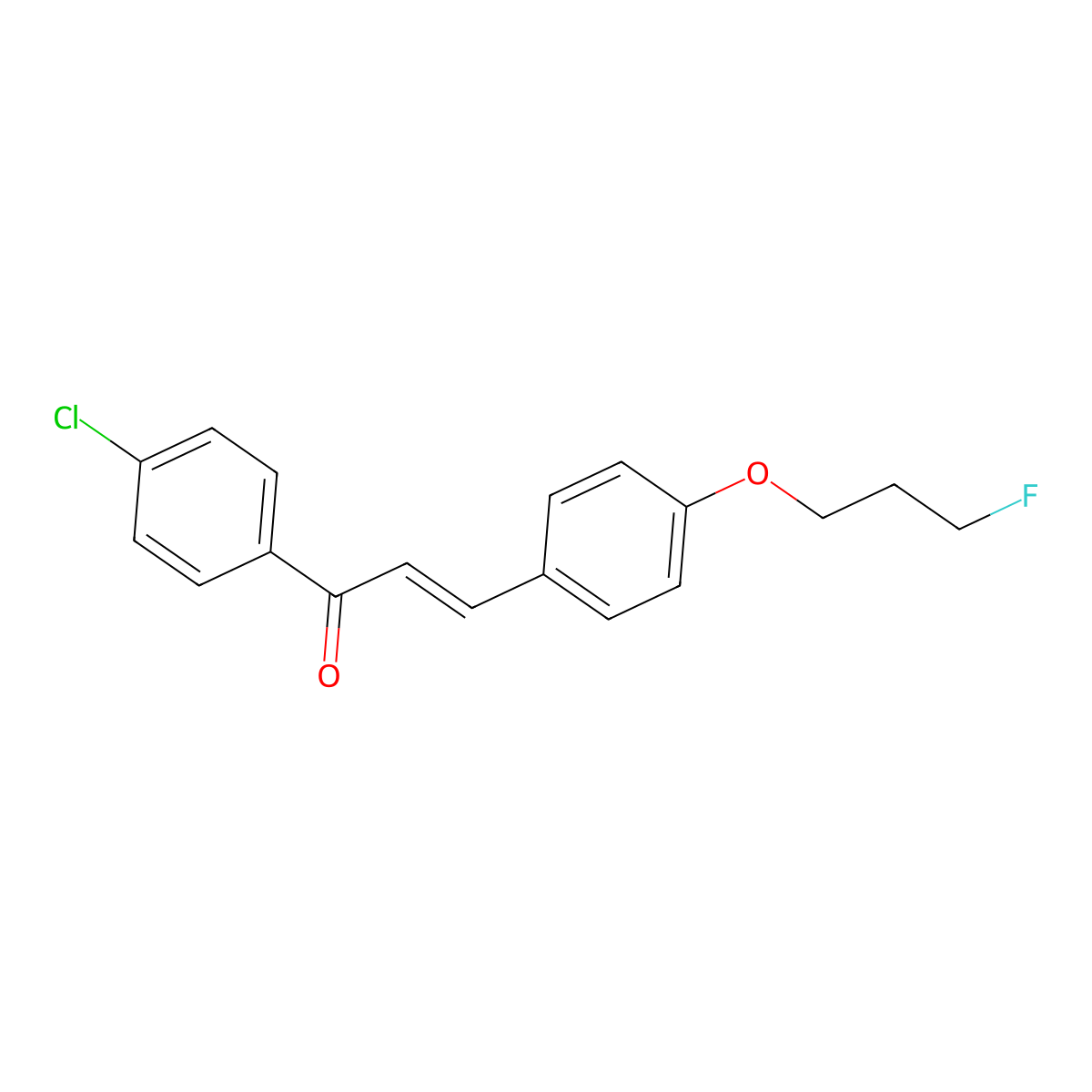 (E)-1-(4-chlorophenyl)-3-[4-(3-fluoropropoxy)phenyl]prop-2-en-1-one molecular structure, CAS 477870-39-6