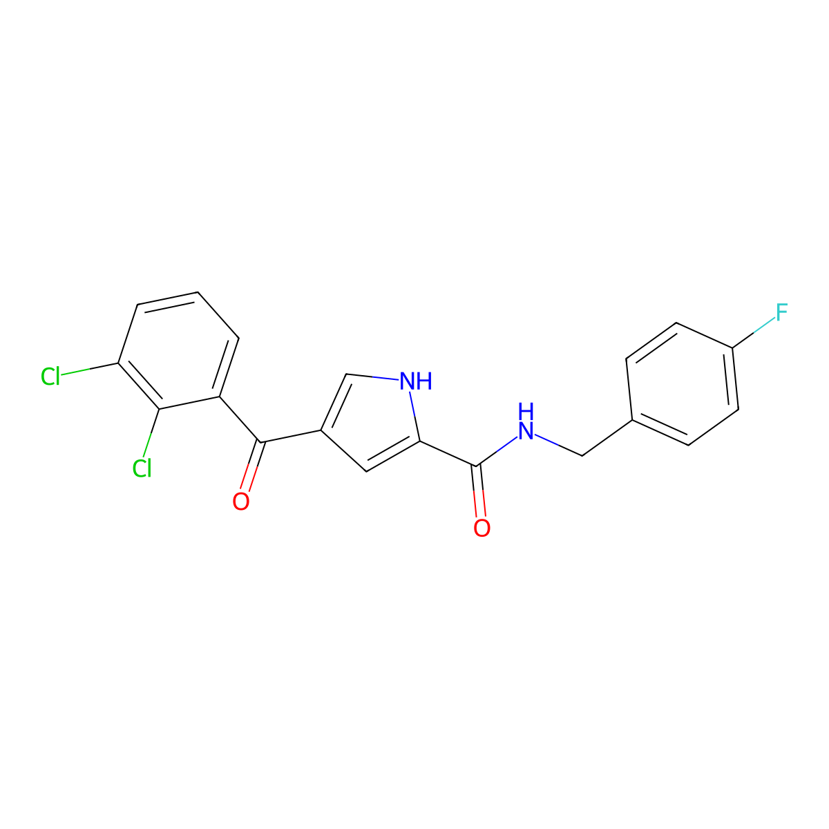 4-(2,3-dichlorobenzoyl)-N-(4-fluorobenzyl)-1H-pyrrole-2-carboxamide molecular structure, CAS 477870-42-1