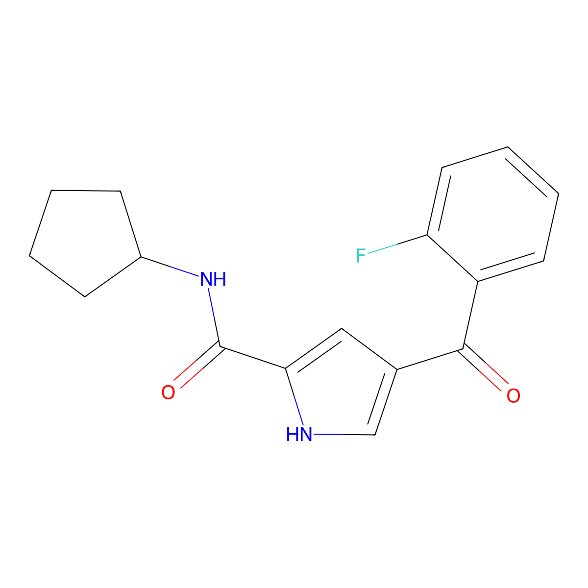 N-cyclopentyl-4-(2-fluorobenzoyl)-1H-pyrrole-2-carboxamide molecular structure, CAS 477870-44-3