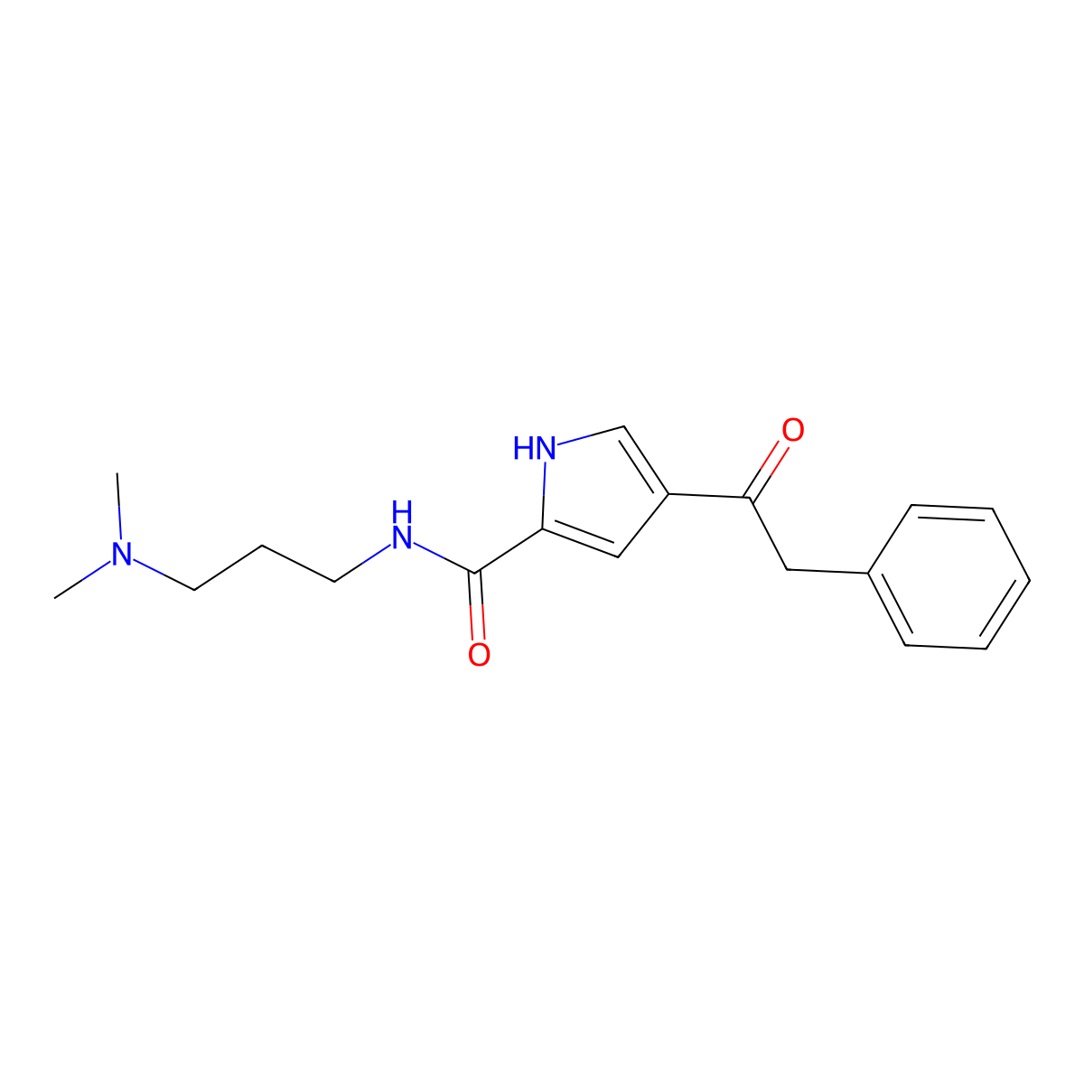 N-[3-(dimethylamino)propyl]-4-(2-phenylacetyl)-1H-pyrrole-2-carboxamide molecular structure, CAS 477870-48-7
