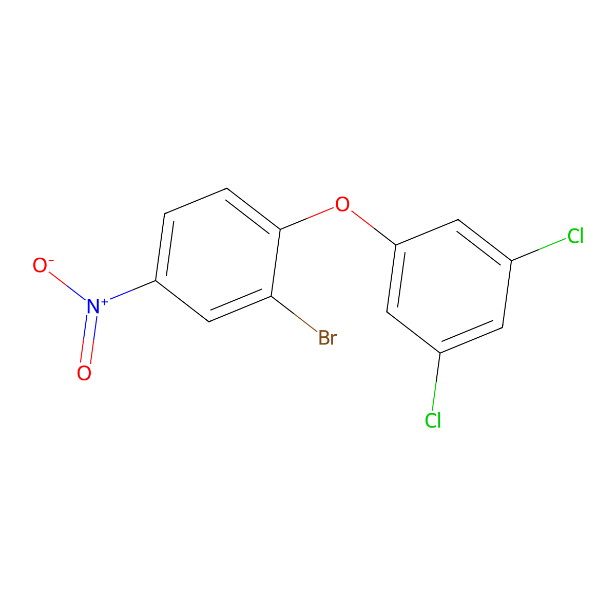 2-Bromo-1-(3,5-dichlorophenoxy)-4-nitrobenzene molecular structure, CAS 477870-52-3