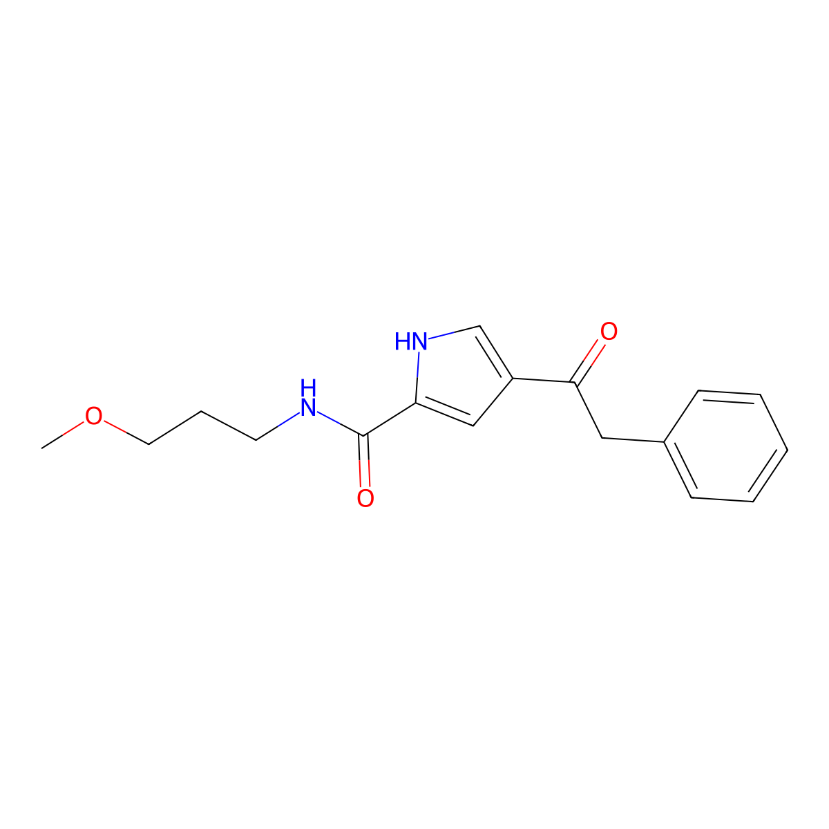 N-(3-methoxypropyl)-4-(2-phenylacetyl)-1H-pyrrole-2-carboxamide molecular structure, CAS 477870-54-5