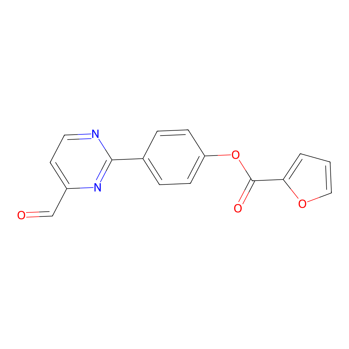 4-(4-Formyl-2-pyrimidinyl)phenyl 2-furoate molecular structure, CAS 477870-58-9