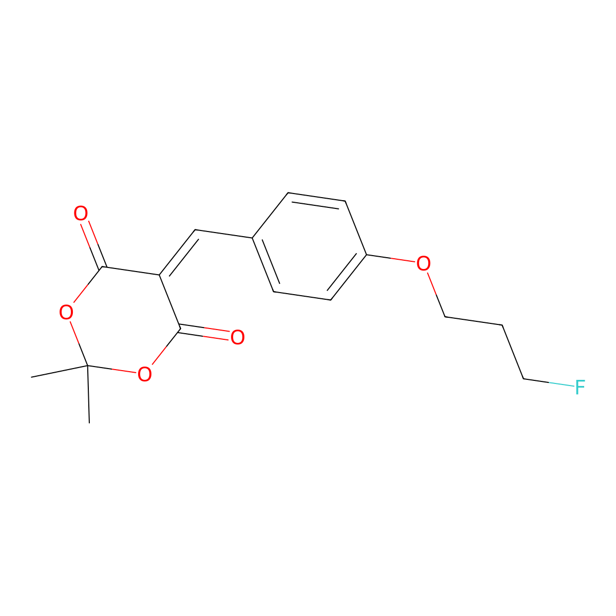 5-{[4-(3-Fluoropropoxy)phenyl]methylene}-2,2-dimethyl-1,3-dioxane-4,6-dione molecular structure, CAS 477870-65-8