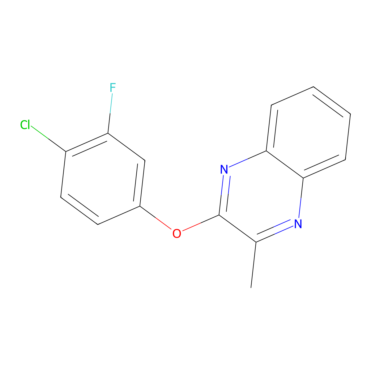 2-(4-Chloro-3-fluorophenoxy)-3-methylquinoxaline molecular structure, CAS 477870-89-6