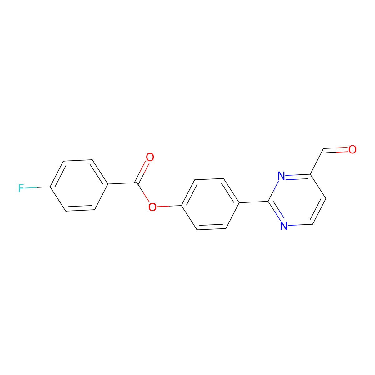 4-(4-Formyl-2-pyrimidinyl)phenyl 4-fluorobenzenecarboxylate molecular structure, CAS 477870-91-0