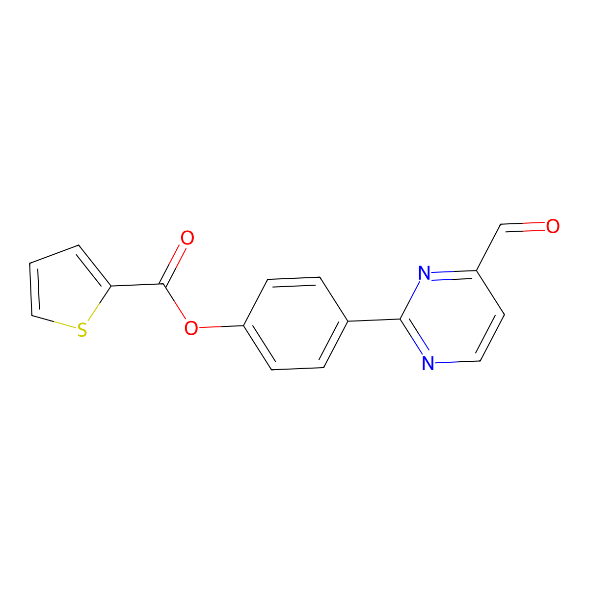 4-(4-Formyl-2-pyrimidinyl)phenyl 2-thiophenecarboxylate molecular structure, CAS 477870-92-1