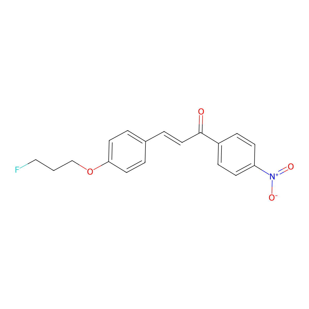 (E)-3-[4-(3-fluoropropoxy)phenyl]-1-(4-nitrophenyl)prop-2-en-1-one molecular structure, CAS 477870-96-5