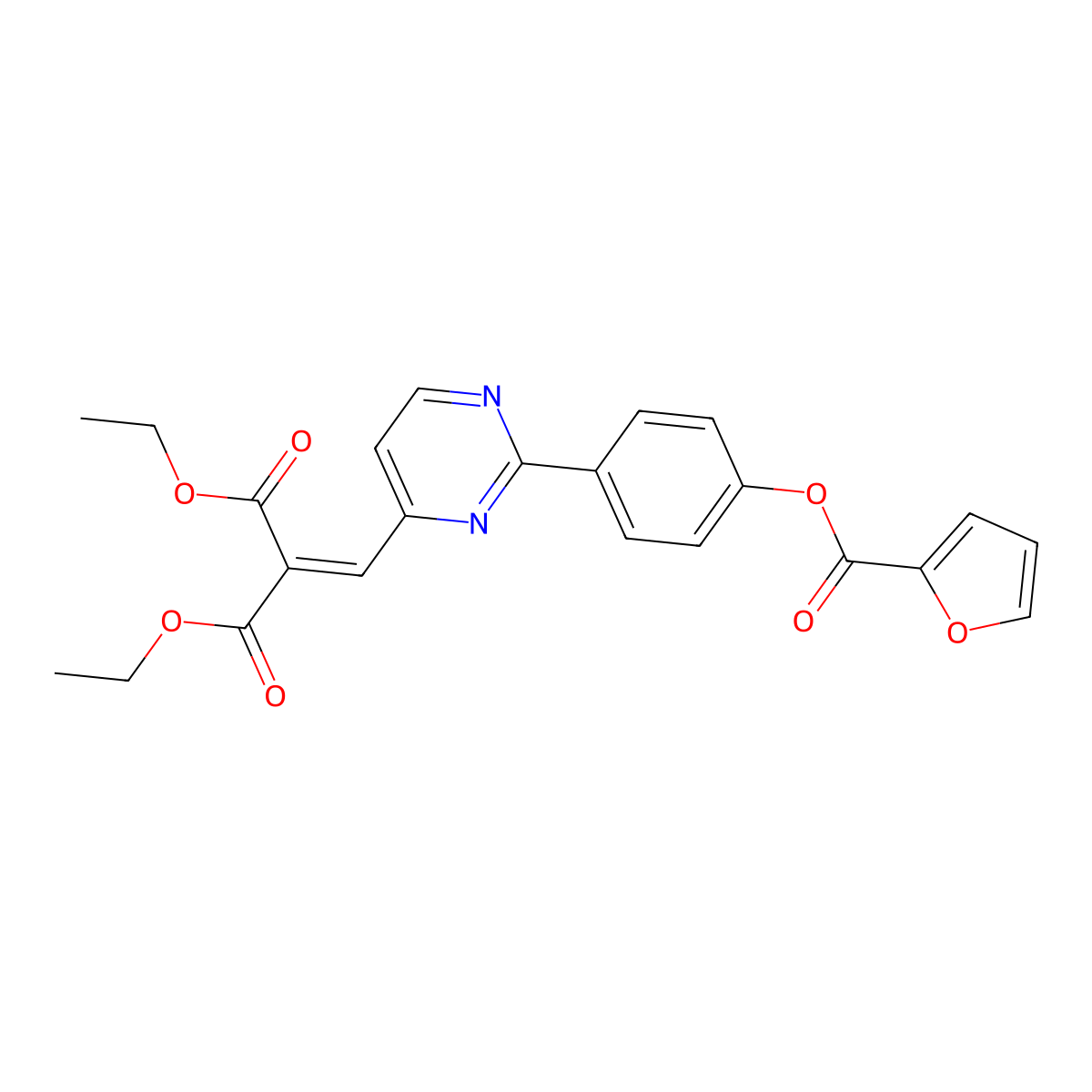 Diethyl 2-[(2-{4-[(2-furylcarbonyl)oxy]phenyl}-4-pyrimidinyl)methylene]malonate molecular structure, CAS 477870-98-7