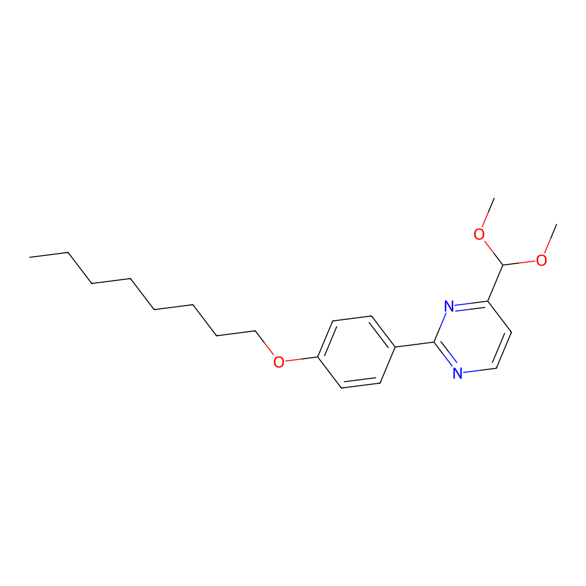 4-(Dimethoxymethyl)-2-[4-(octyloxy)phenyl]pyrimidine molecular structure, CAS 477871-01-5