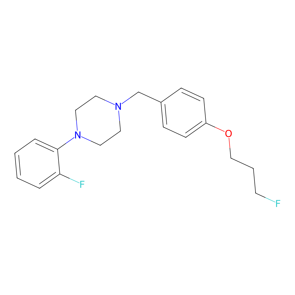 1-(2-Fluorophenyl)-4-[4-(3-fluoropropoxy)benzyl]piperazine molecular structure, CAS 477871-04-8