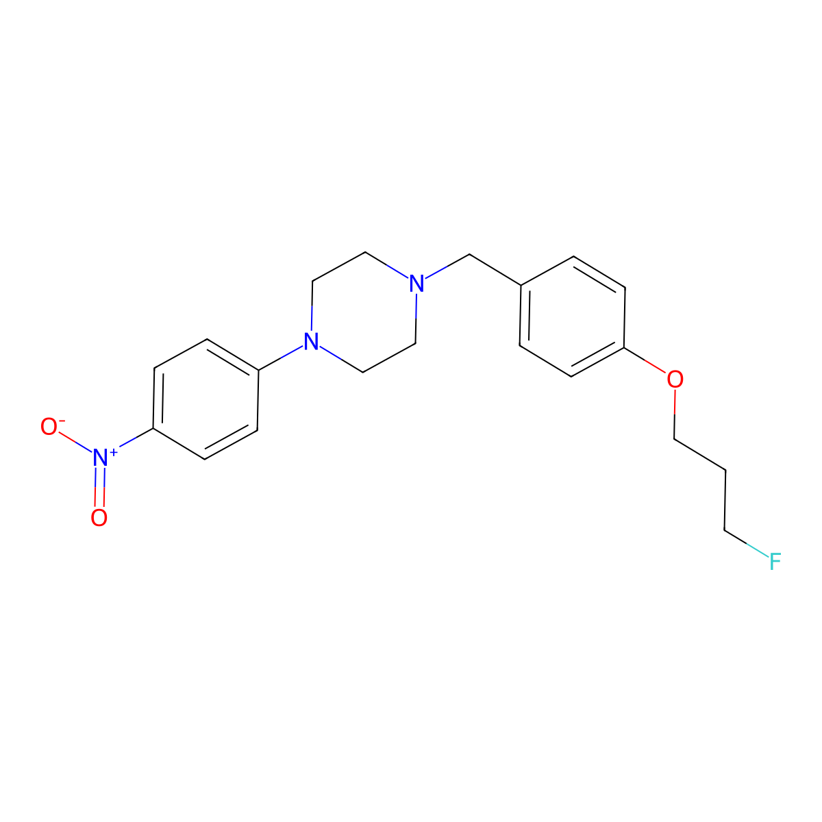 3-Fluoropropyl 4-{[4-(4-nitrophenyl)piperazino]methyl}phenyl ether molecular structure, CAS 477871-07-1