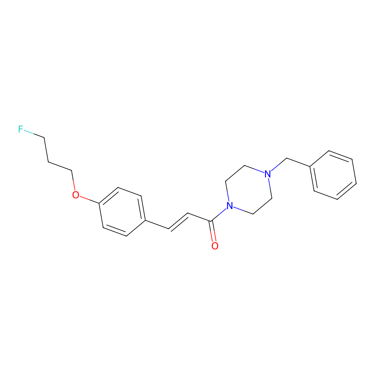 (E)-1-(4-benzylpiperazino)-3-[4-(3-fluoropropoxy)phenyl]-2-propen-1-one molecular structure, CAS 477871-10-6