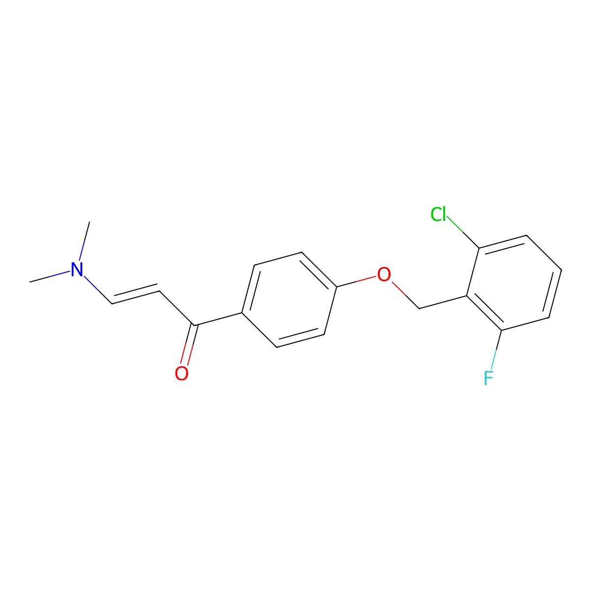 (E)-1-[4-[(2-chloro-6-fluorophenyl)methoxy]phenyl]-3-(dimethylamino)prop-2-en-1-one molecular structure, CAS 477871-12-8