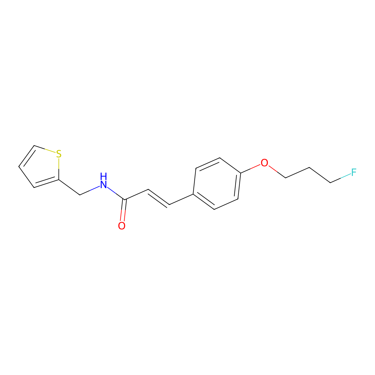 (E)-3-[4-(3-fluoropropoxy)phenyl]-N-(thiophen-2-ylmethyl)prop-2-enamide molecular structure, CAS 477871-19-5