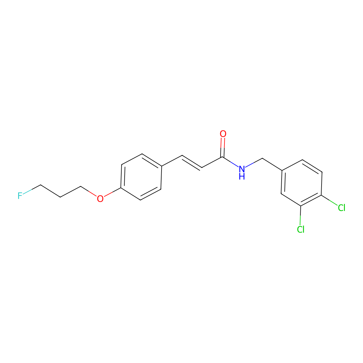 N-[(3,4-dichlorophenyl)methyl]-3-[4-(3-fluoropropoxy)phenyl]prop-2-enamide molecular structure, CAS 477871-25-3