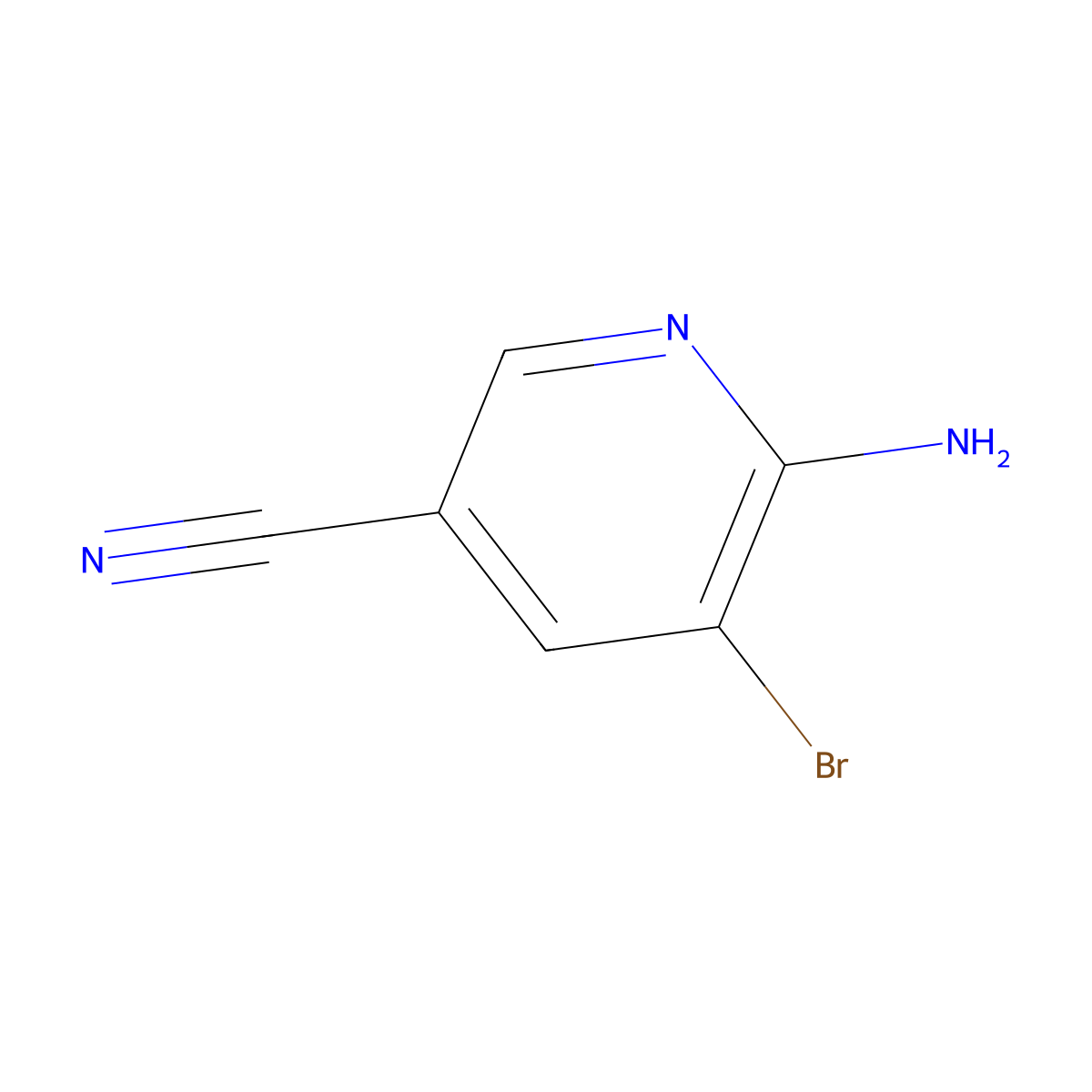 6-Amino-5-bromopyridine-3-carbonitrile molecular structure, CAS 477871-32-2